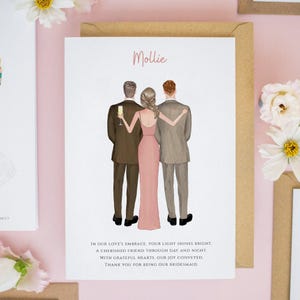 Thank You Bridesmaid Card, Same Sex Couple Cards, Two Grooms Cards, Gay Wedding Card, Bridesmaid Proposal, Will You Be Our Bridesmaid #827