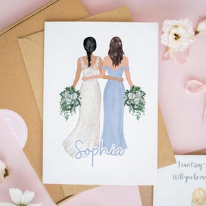 Personalised Bridesmaid Card, Will You Be My Bridesmaid, Bridesmaid Proposal Cards, Bridesmaid Gift, Be My Maid of Honour Card #822