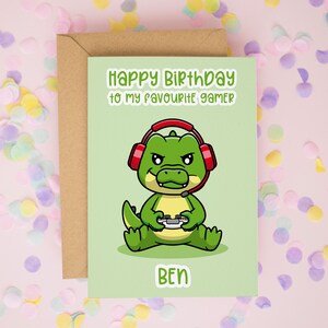 Personalisierte Gamer Geburtstagskarte, alles Gute zum Geburtstag, Neffe Geburtstagskarten, Sohn Geburtstag, Gamer Boy Geburtstagsgeschenke, Lieblingsgamer #892