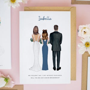 Junior Bridesmaid Card, Thank You For Being My Junior Bridesmaid, Young Bridesmaid Card, Bridal Proposal Cards, Personalised Bridesmaid #775