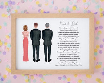 To My Parents on My Wedding Day, Mum & Dad Wedding Cards, Mom and Dad Gift, Parents of the Groom Gift, Wedding Gifts and Presents #P023