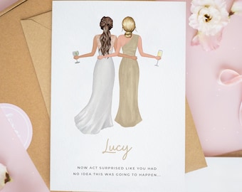 Personalised Bridesmaid Proposal Card, Will You Be My Bridesmaid Card, Bridesmaid Invite, Maid of Honour Card, Now Act Surprised Card #1007