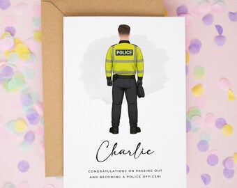 Personalised Policeman Congratulation Card, New Police Job Card, Passing Out Parade Gift, Constable Card, Police Sergeant Promotion #1114