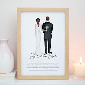 Stampa personalizzata per il padre della sposa, a mio padre per il giorno delle mie nozze, grazie papà, biglietti d'auguri per regalarmi qualcosa, regali di nozze per papà #P046