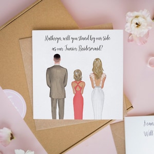 Junior Bridesmaid Card, Will You Be Our Junior Bridesmaid Card, Young Bridesmaid Card, Bridal Proposal Cards, Personalised Bridesmaid #505