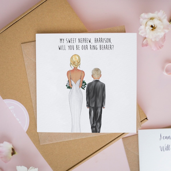 Personalised Ring Bearer Card, Page Boy Card, Ring Security Card, Will You Be My Page Boy, Will You Be My Ring Bearer Wedding Card #409