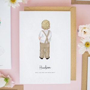 Personalised Page Boy Card, Ring Bearer Card, Will You Be Our Page Boy Card, Nephew Wedding Card, Junior Groomsman Card, Flower Boy #644