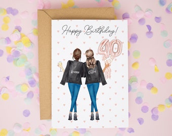 40th Birthday Card, Sister Birthday Card, Best Friend Birthday Card, Forty Birthday, Friendship Card, 40th Birthday Gift Personalised #615