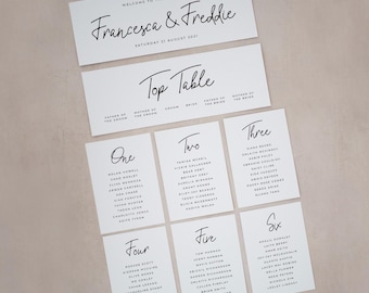 Personalised Seating Plan Cards, Wedding Seating Chart, Escort Wedding Cards, Table Plan Cards, Wedding Seating Plan, Table Plan #DTP-018