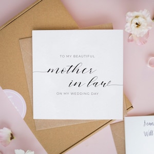 Cartão para sogra, Cartão de casamento para mãe, Mãe linda, Para minha mãe no dia do meu casamento, Cartões de casamento para mãe, Mãe do noivo, Cartão para mãe nº 491