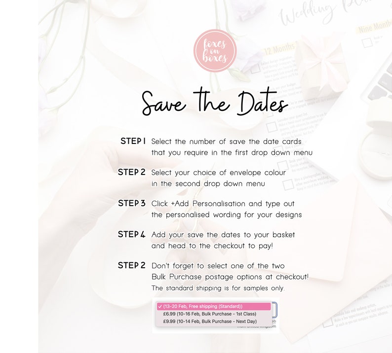 Wedding Save the Date Cards, Navy Blue Save the Dates, Save the Dates, Wedding Invitations, Personalised Wedding Invitations, Design 037 image 2