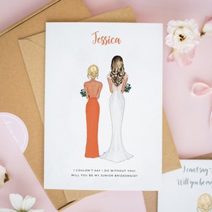 Junior Bridesmaid Card, Thank You For Being My Junior Bridesmaid, Young Bridesmaid Card, Bridal Proposal Cards, Personalised Bridesmaid #530
