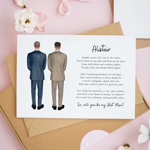 Personalised Best Man Proposal Cards, Be My Best Man Card, Bachelor Party Cards, Will You Be My Groomsman, Brother of the Groom Card #926