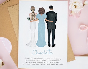 Personalised Thank You Wedding Officiant Card, Thank You For Officiating Our Wedding, Celebrant Card, Thank You Wedding Celebrant Card #1010