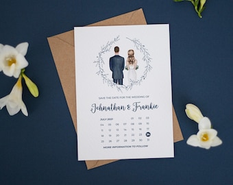 Wedding Save the Date Cards, Bride & Groom Save the Date, Save the Dates, Wedding Invitations, Personalised Wedding Invitations, Design #039