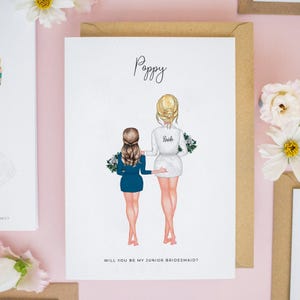 Junior Bridesmaid Card, Will You Be My Junior Bridesmaid Card, Young Bridesmaid Card, Bridal Proposal Cards, Personalised Bridesmaid #552