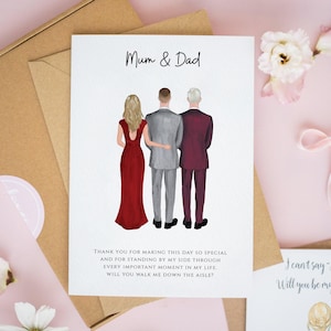 To The Grooms Parents Card, Personalised Wedding Cards, To My Parents on My Wedding Day Card, Mother and Father of the Groom, #714