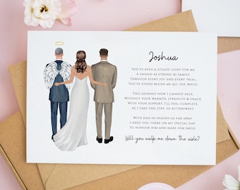 Angel Dad Card, Brother Will You Give Me Away Card, Father of the Bride Cards, To My Brother On My Wedding Day, Dad Wedding Cards #920
