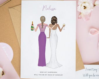 Personalised Will You Be My Bridesmaid Card, Bridesmaid Proposal Cards, Bridesmaid Card, Thank You Bridesmaid Gift, Bridesmaid Proposal #742