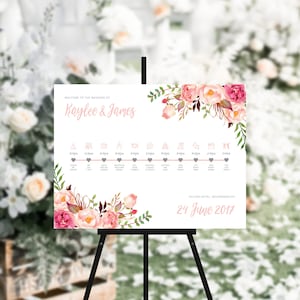 Wedding Order of the Day Sign, Order of Events Sign, Wedding Signs, Welcome Sign Board, Foam Board Wedding Sign, Printable Wedding #5011