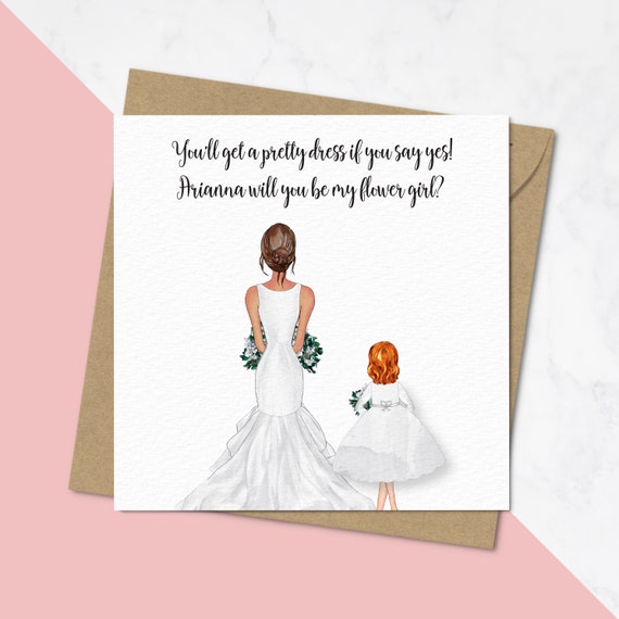 Personalised Flower Girl Proposal Card Will You Be Our Flower Etsy UK