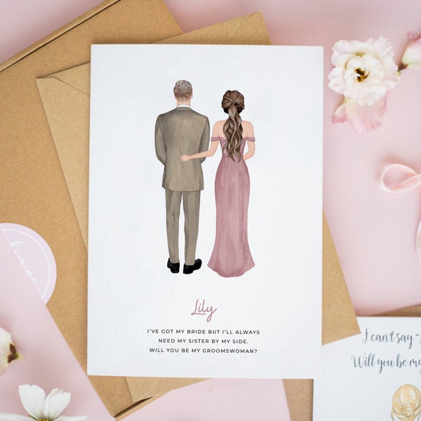 Personalised Groomswoman Card, Will You Be My Best Woman Card, Sister of the Groom Card, Girl Best Friend Cards, Mother of the Bride Cards