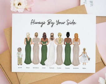 Bridal Party Card, To The Bride Card, Personalised Bridesmaid Proposal Card, Will You Be my Bridesmaid Card, Bridesmaid Card Gift #654