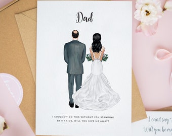 Will You Walk Me Down The Aisle Card, Dad Proposal Card, Dad of All Our Walks Together, Forever Your Little Girl, Father of The Bride #519