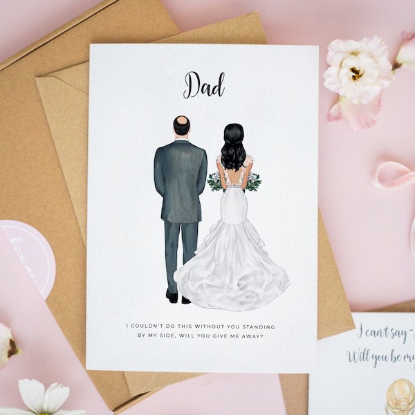 Will You Walk Me Down The Aisle Card, Dad Proposal Card, Dad of All Our Walks Together, Forever Your Little Girl, Father of The Bride #519