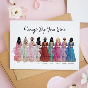 Personalised Asian Bridal Party Card, Bridesmaid Proposal Card, Will You Be My Bridesmaid Cards, To The Bride On Her Wedding Gift #987