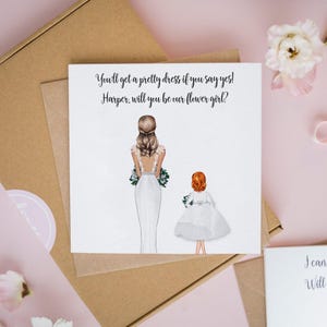 Personalised Flower Girl Proposal Card, Will You Be Our Flower Girl, Flower Girl Cards, Junior Bridesmaid Cards, Young Bridesmaid Card #366