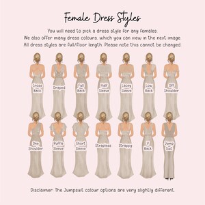 a drawing of a woman's dress styles