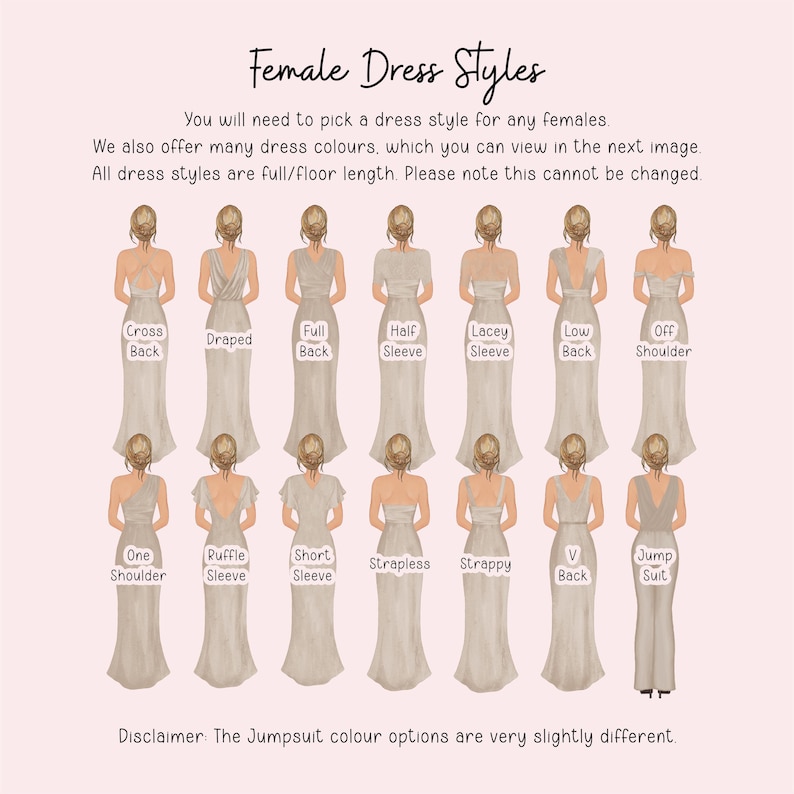 a drawing of a woman's dress styles