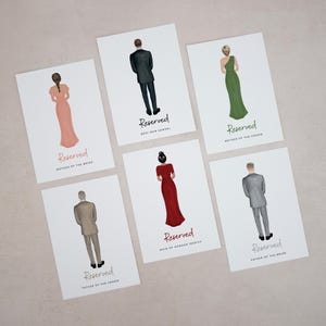 Tarjetas de boda con asientos reservados, portaasientos para bodas, papelería de boda personalizada, etiquetas para sillas de boda, etiqueta de reserva de asientos para ceremonia