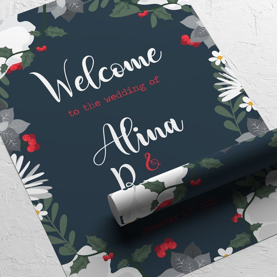 Wall Décor Posters Wedding Sign #5024 Wedding Welcome Sign Christmas ...