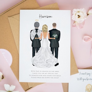 Angel Dad Card, Brother Will You Give Me Away Card, Father of the Bride Cards, To My Brother On My Wedding Day, Dad Wedding Cards #825