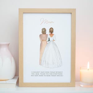 Impresión de la madre de la novia, regalos para mamá, regalo de agradecimiento por todo, impresión de mamá y novia, impresiones de boda, regalo de la madre del novio n.º P027