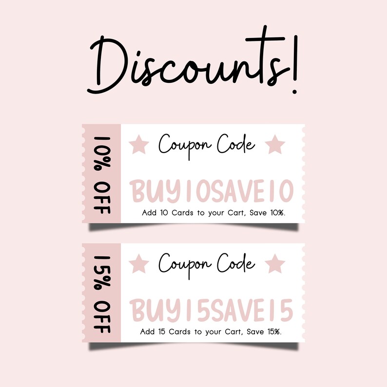 two coupons for a coupon code and a coupon code