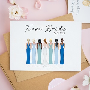 Personalised Team Bride Card, On Your Wedding Day Card, Card for The Bride, Gifts for the Bride, Gifts From The Bridesmaids, Thank You Card