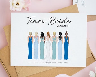 Personalised Team Bride Card, On Your Wedding Day Card, Card for The Bride, Gifts for the Bride, Gifts From The Bridesmaids, Thank You Card