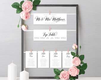 Cartes de plan de table personnalisées, plan de table de mariage, cartes de mariage d'escorte, cartes de plan de table, plan de table de mariage, plan de table, #DTP-004