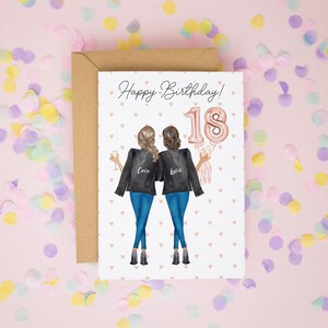 Biglietto di auguri per il 18° compleanno, biglietto di auguri per la sorella, biglietto di auguri per la migliore amica, diciottesimo compleanno, biglietto di auguri per l'amicizia, 18° compleanno personalizzato #701