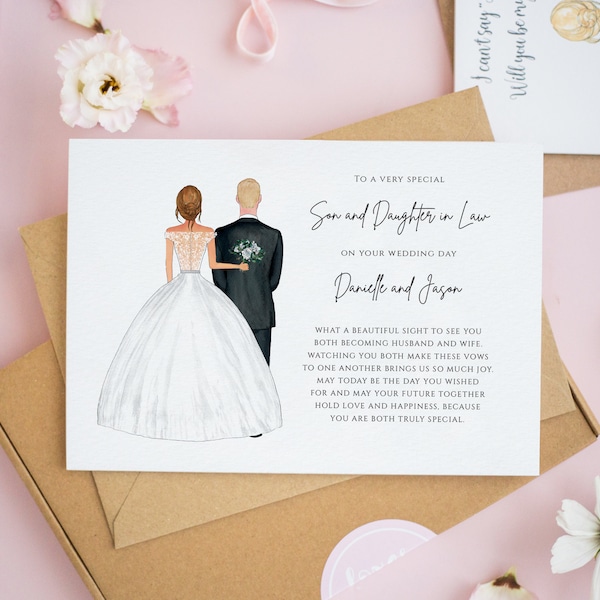 Personalized Wedding Card For Daughter And Son In Law