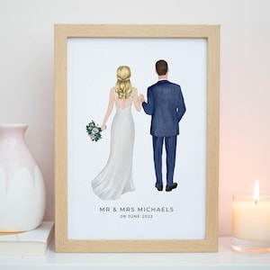 Impresión personalizada de Sr. y Sra., Impresión de novios, Regalo para el día de su boda, Regalo de boda, Primer aniversario de boda, Regalos de boda #P029