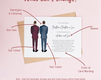 White Cotton Cards Hochzeitskarte Für Den Bruder – Handgefertigt, 16x16 Cm, Mit Anzug-Motiv & Glitzer, Für Homosexuelle Paare