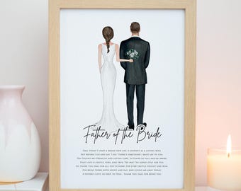 Personalised Father of the Bride Print, To My Dad On My Wedding Day, Thank You Dad, Will You Give Me Away Cards, Dad Wedding Gifts #P046