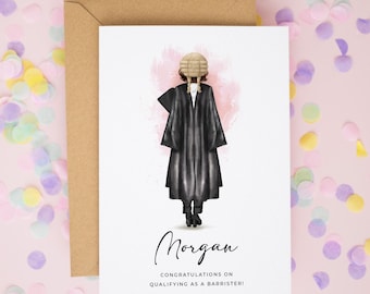 Personalised Barrister Graduation Card: New Lawyer Job Gift, Congratulations on Being Called To The Bar #1069