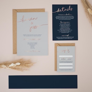 Luxus Rosegold Folie Einladungen, Hochzeitseinladung Bündel, Einladungskarten, Hochzeitspapeterie, Hochzeit lädt ein, Einladung Sets #2446