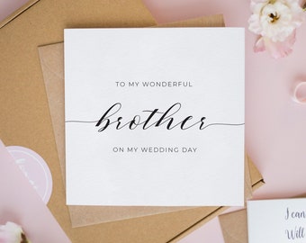 To My Brother On My Wedding Day Card, Personalised Wedding Cards, Brother of the Bride Card, Will You Walk Me Down The Aisle Cards #794