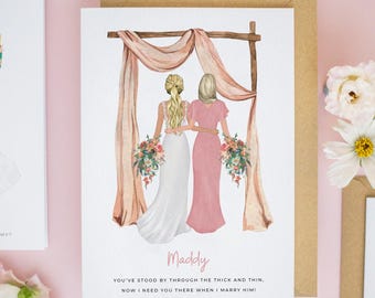 Personalised Bridesmaid Card, Will You Be My Bridesmaid, Bridesmaid Proposal Cards, Bridesmaid Gift, Bridesmaid Maid of Honour Card #808